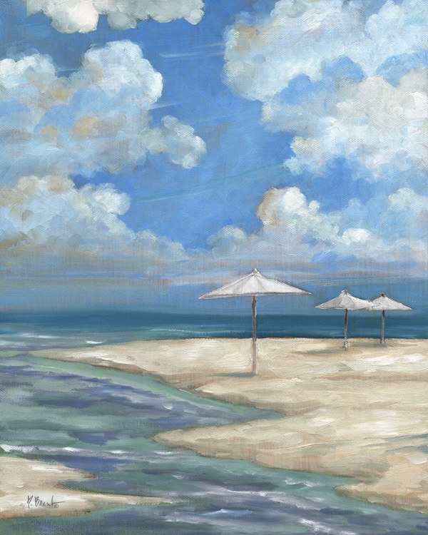 Picture of UMBRELLA BEACHSCAPE - WHITE