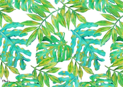 Picture of HAWAII LEAVES HORIZONTAL - WHITE