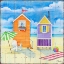 Picture of BEACH HUTS SQUARE I