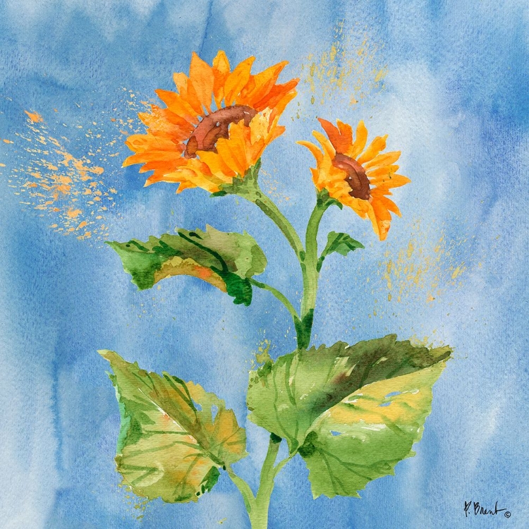 Picture of ARIANNA SUNFLOWERS II - SKY BLUE