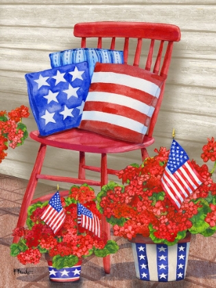 Picture of FARMHOUSE FLORALS I - PATRIOTIC