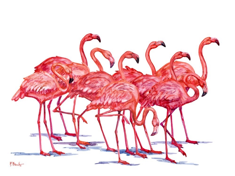 Picture of HILO FLAMINGOS HORIZONTAL - WHITE