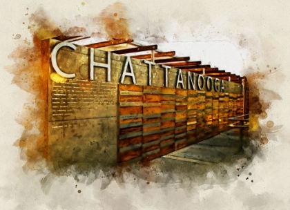 Picture of CHATT PIER SIGN WATERCOLOR