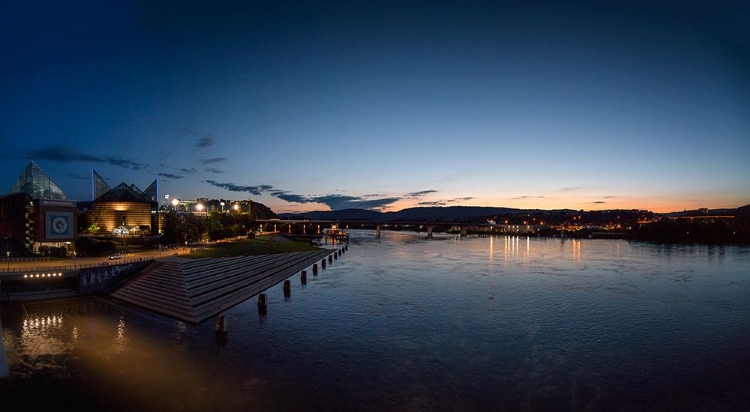 Picture of RIVER DOWNTOWN AT NIGHT PANORAMA