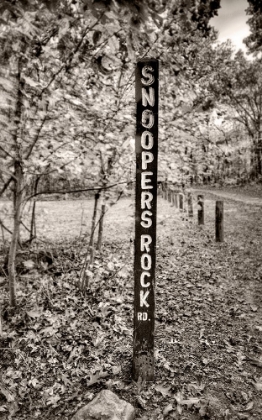 Picture of SNOOPERS ROCK ROAD SIGN SEPIA