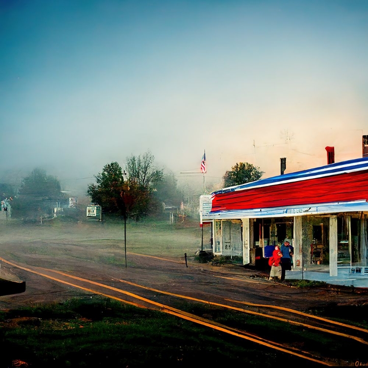 Picture of SMALL TOWN MORNING