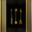 Picture of BLACK AND GOLD - FEATHERED FASHION ARROW
