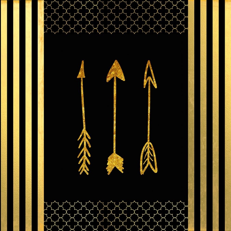Picture of BLACK AND GOLD - FEATHERED FASHION ARROW