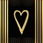 Picture of BLACK AND GOLD - FEATHERED FASHION HEART