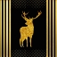 Picture of BLACK AND GOLD - FEATHERED FASHION STAG