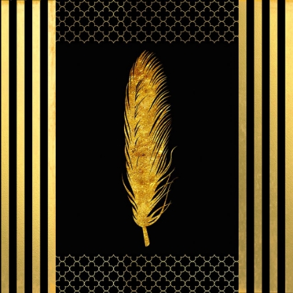 Picture of BLACK AND GOLD - FEATHERED FASHION