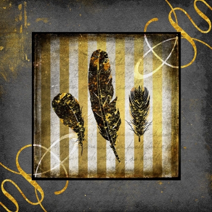 Picture of BLACK AND GOLD - FEATHERS