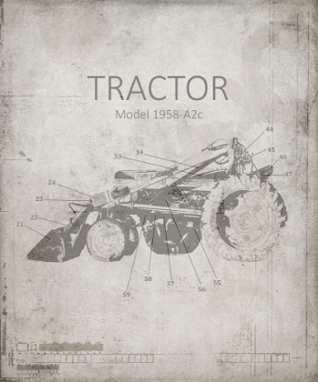 Picture of INDUSTRAIL FARM TRACTOR BLUE PRINT_BW