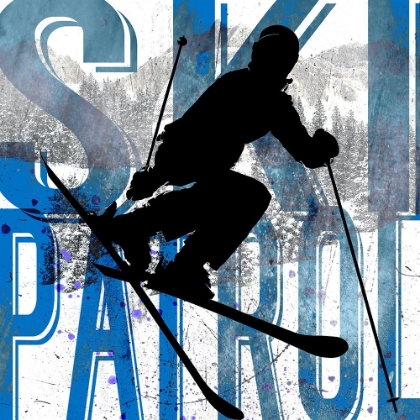Picture of EXTREME SKIER WORD COLLAGE PATROL