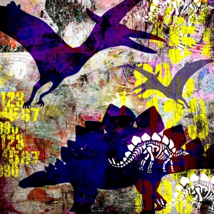 Picture of PAINTED DINO 01 GRUNGE