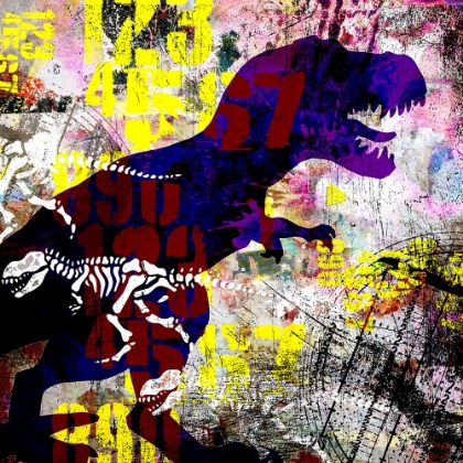 Picture of PAINTED DINO 02 GRUNGE