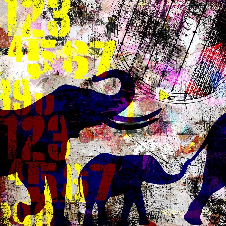 Picture of PAINTED ELEPHANT 1_GRUNGE