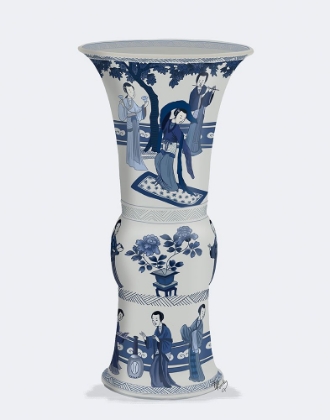Picture of CHINOISERIE VASE DANCER BLUE