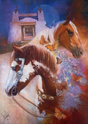 Picture of CABALLOS Y MARIPOSAS (HORSES AND BUTTERFLIES)