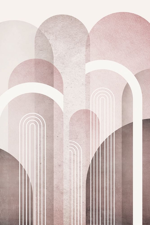 Picture of MIDCENTURY ARCHES PINK BURGUNDY 1
