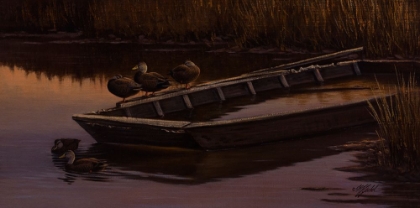 Picture of ABANDONED SKIFF - BLACK DUCKS