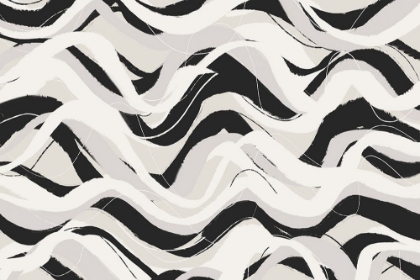 Picture of WHITE BLACK WAVES PATTERN SQUARE