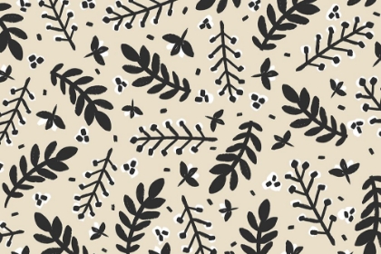 Picture of BRANCHES ON BEIGE BACKGROUND SQUARE