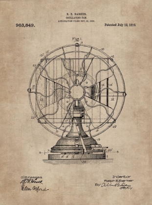 Picture of PATENT DOCUMENT OF AN OSCILLATING FAN