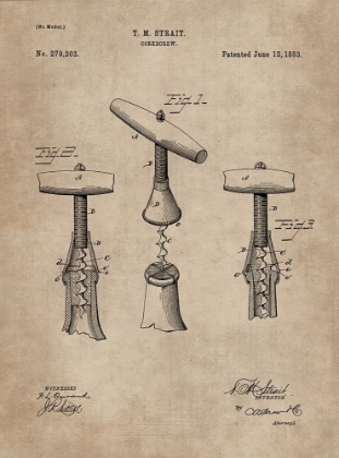 Picture of PATENT DOCUMENT OF A CORK SCREW