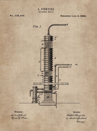 Picture of PATENT DOCUMENT OF AN ALCOHOL STILL