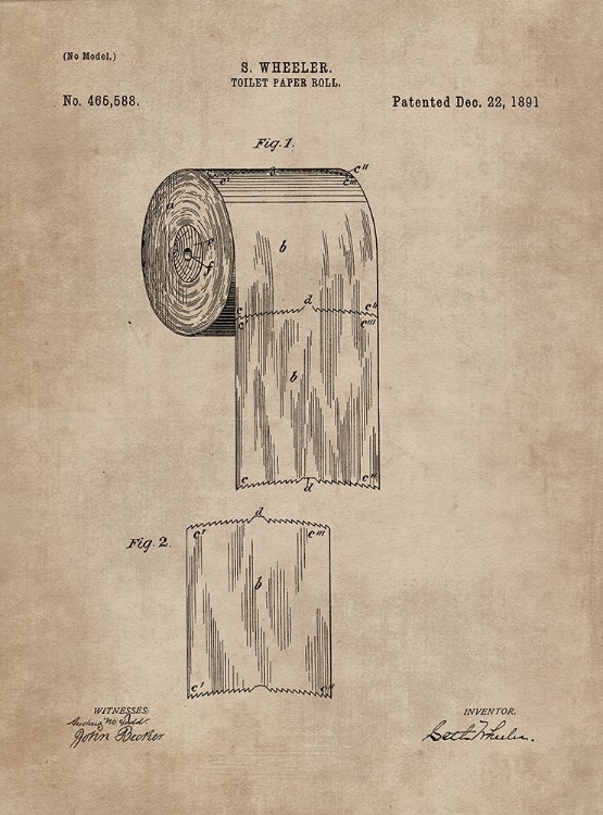 Picture of PATENT DOCUMENT OF A TOILET PAPER ROLL