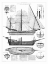 Picture of CUSTOM ANTIQUE SHIP BLUEPRINT IN BW I