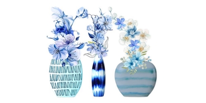 Picture of FLORAL TRIO IN VASES 2