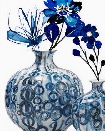 Picture of BLUE FLORAL IN POTS