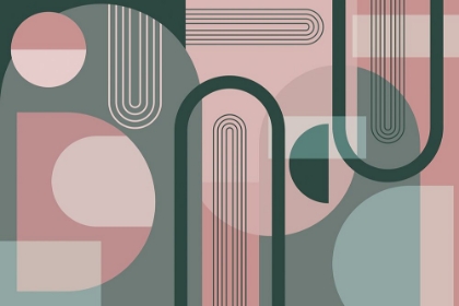 Picture of ABSTRACT ARCHES PINK GREEN 1