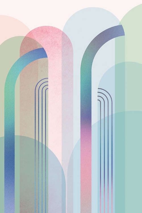 Picture of MID CENTURY ARCHES PASTEL RAINBOWS 2