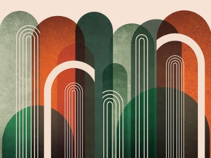 Picture of MIDCENTURY ARCHES ORANGE GREEN