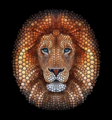 Picture of LION FACE MADE OF CIRCLES