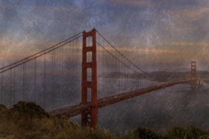 Picture of GOLDEN GATE BRIDGE RAIN PAINTERLY