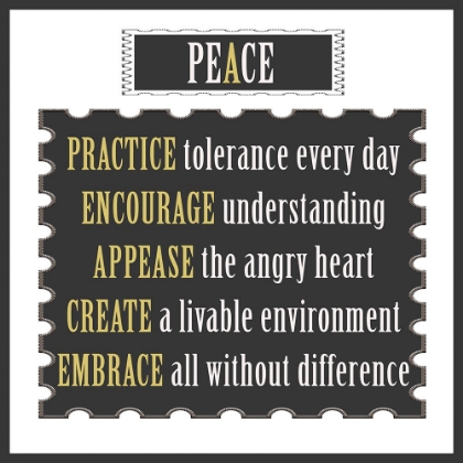 Picture of PEACE WORD ART