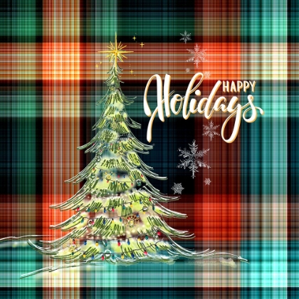 Picture of HAPPY HOLIDAYS TARTAN PLAID