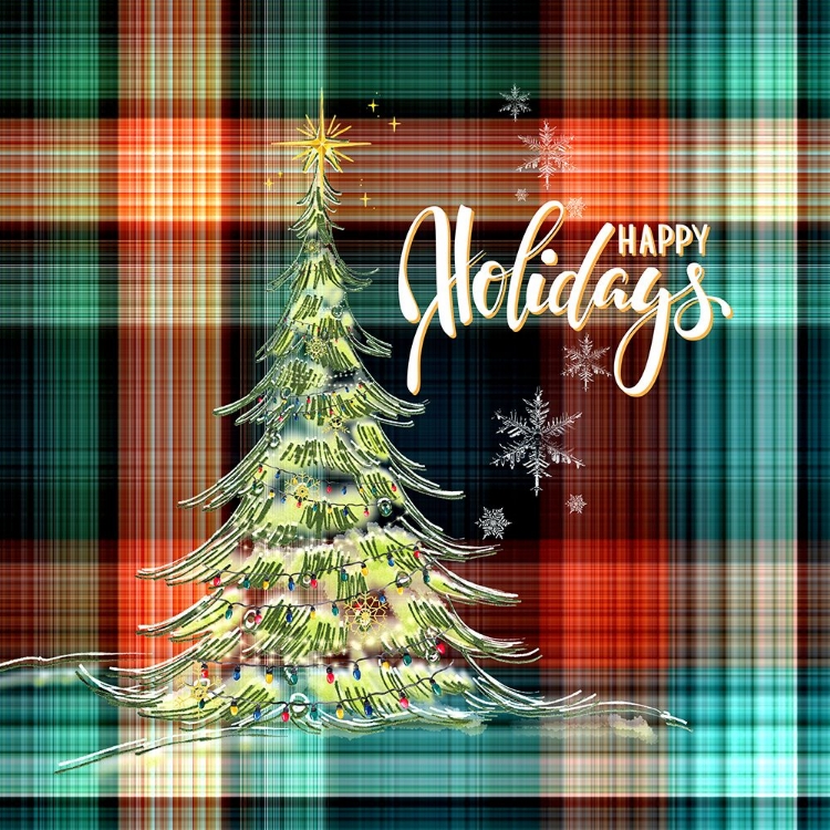 Picture of HAPPY HOLIDAYS TARTAN PLAID