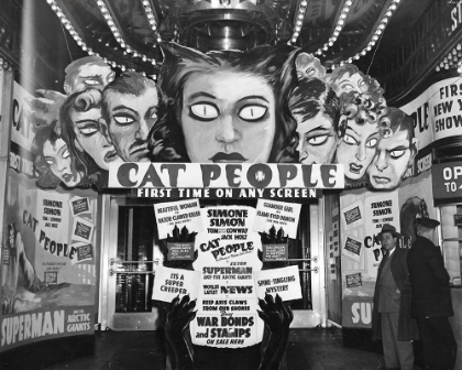 Picture of CAT PEOPLE ADVERTISEMENTS AT THEATER ENTRANCE