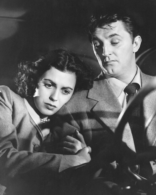 Picture of FAITH DOMERGUE, ROBERT MITCHUM, WHERE DANGER LIVES, 1950