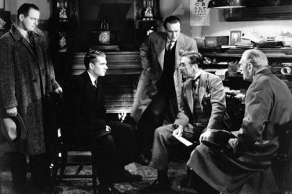 Picture of REGINALD DENNY, LAURENCY OLIVIER, GEORGE SANDERS, LEO G. CARROLL, REBECCA, 1940