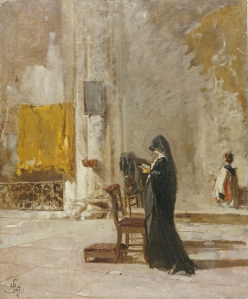 Picture of A LADY PRAYING IN CHURCH
