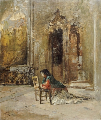 Picture of A WOMAN AT PRAYER IN A CHURCH
