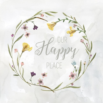 Picture of OUR HAPPY PLACE PRESSED WREATH