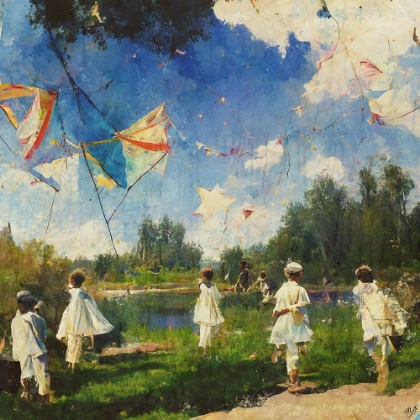 Picture of CHILDREN PLAYING WITH KITES II