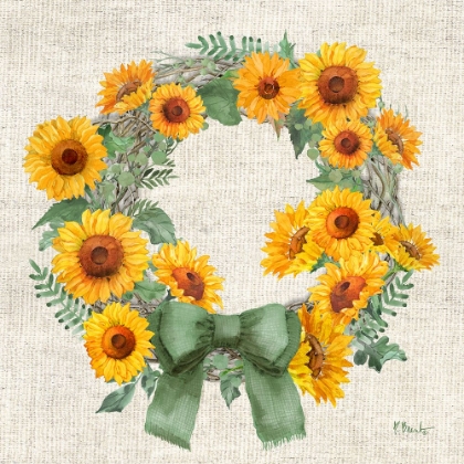 Picture of SAGE SUNFLOWERS WREATH